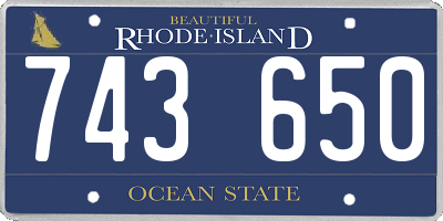 RI license plate 743650