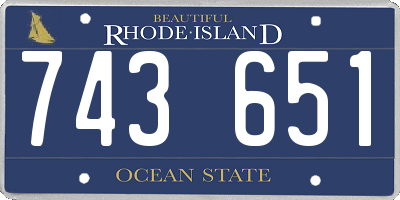 RI license plate 743651