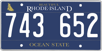 RI license plate 743652