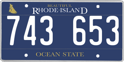 RI license plate 743653