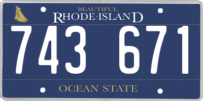 RI license plate 743671