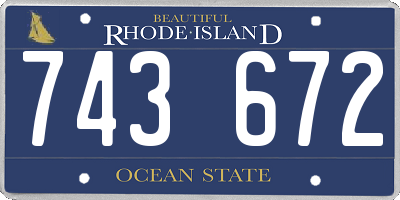 RI license plate 743672