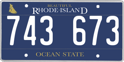 RI license plate 743673