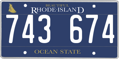RI license plate 743674