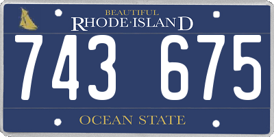RI license plate 743675