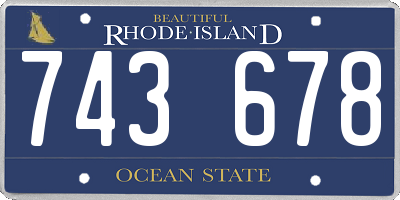 RI license plate 743678