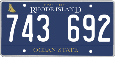 RI license plate 743692