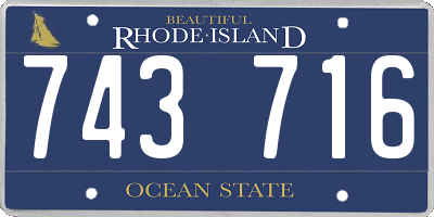 RI license plate 743716