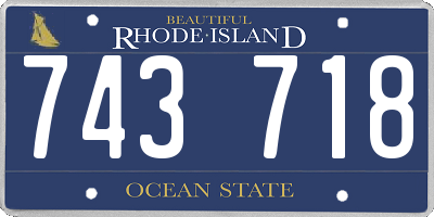 RI license plate 743718