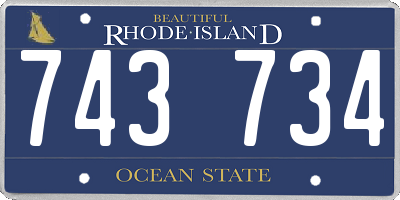 RI license plate 743734