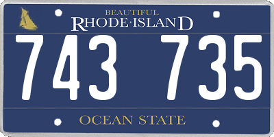 RI license plate 743735