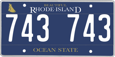 RI license plate 743743