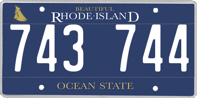 RI license plate 743744