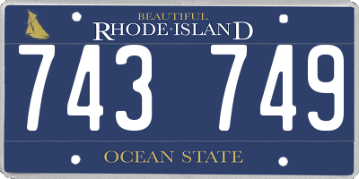 RI license plate 743749
