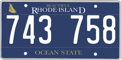 RI license plate 743758
