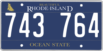 RI license plate 743764