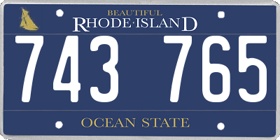 RI license plate 743765