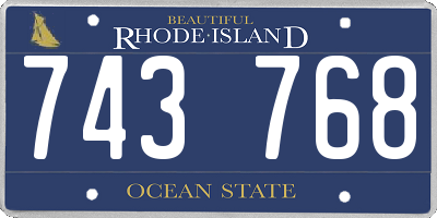 RI license plate 743768