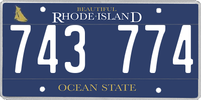 RI license plate 743774