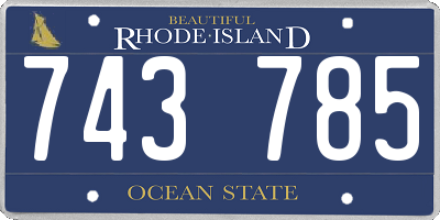 RI license plate 743785