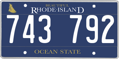 RI license plate 743792
