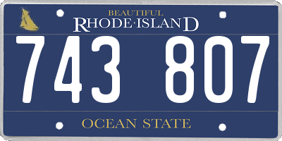 RI license plate 743807