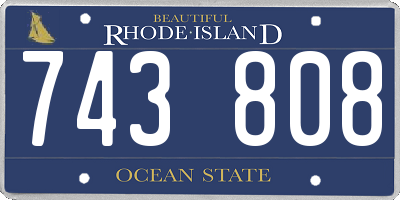 RI license plate 743808