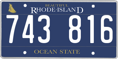 RI license plate 743816