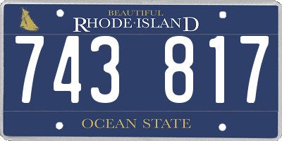 RI license plate 743817