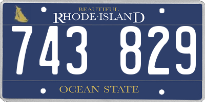 RI license plate 743829