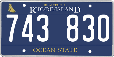 RI license plate 743830
