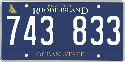 RI license plate 743833
