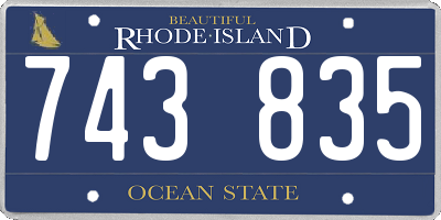 RI license plate 743835