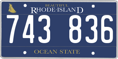 RI license plate 743836