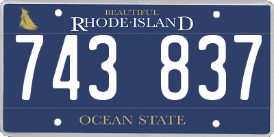 RI license plate 743837
