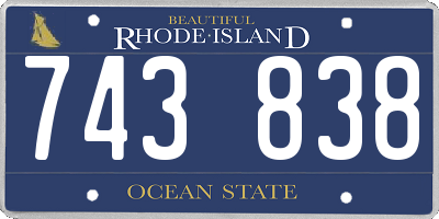 RI license plate 743838