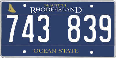 RI license plate 743839
