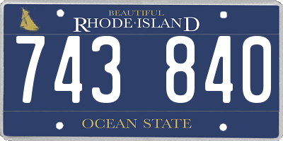 RI license plate 743840