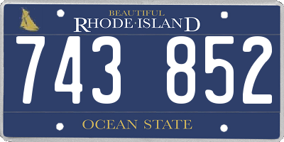 RI license plate 743852