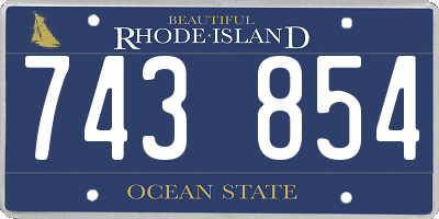 RI license plate 743854