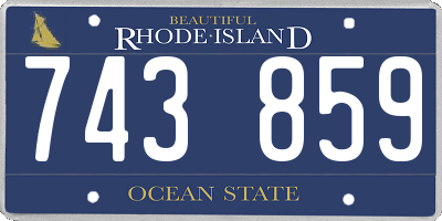 RI license plate 743859