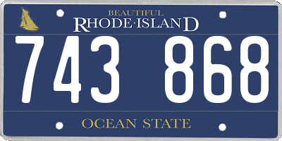 RI license plate 743868