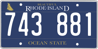 RI license plate 743881