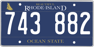 RI license plate 743882