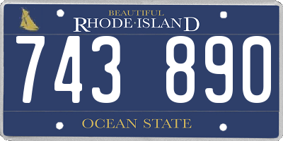 RI license plate 743890