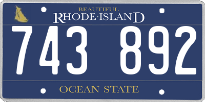 RI license plate 743892