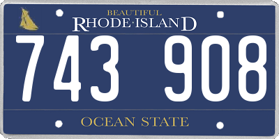 RI license plate 743908