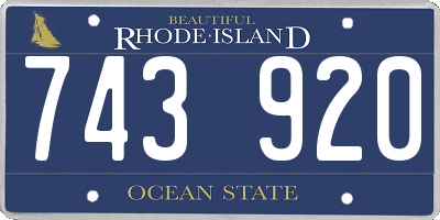 RI license plate 743920