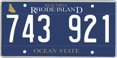 RI license plate 743921