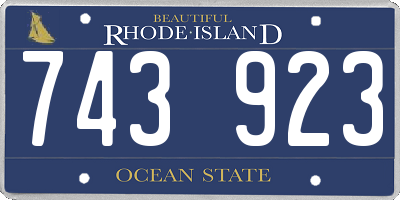 RI license plate 743923